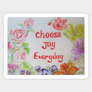 Shabby Chic Flowers - Choose Joy Inspirational Saying Sticker